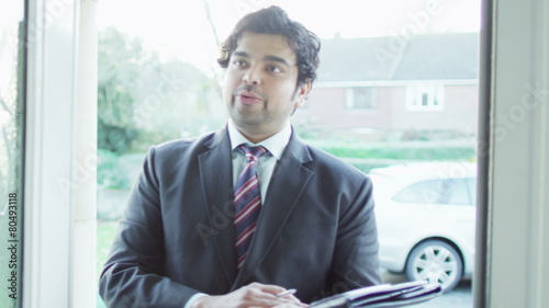 An annoying salesman comes calling