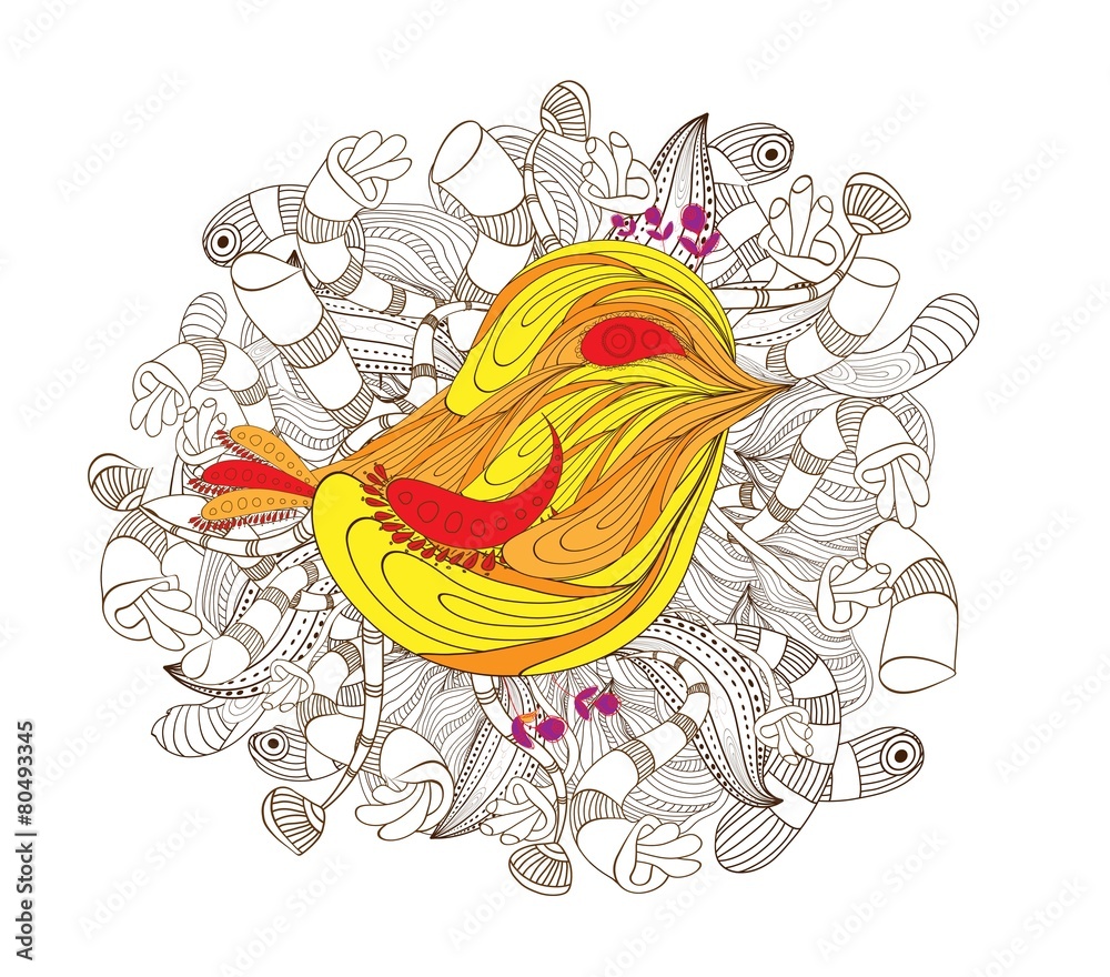 Obraz premium bird doodle art