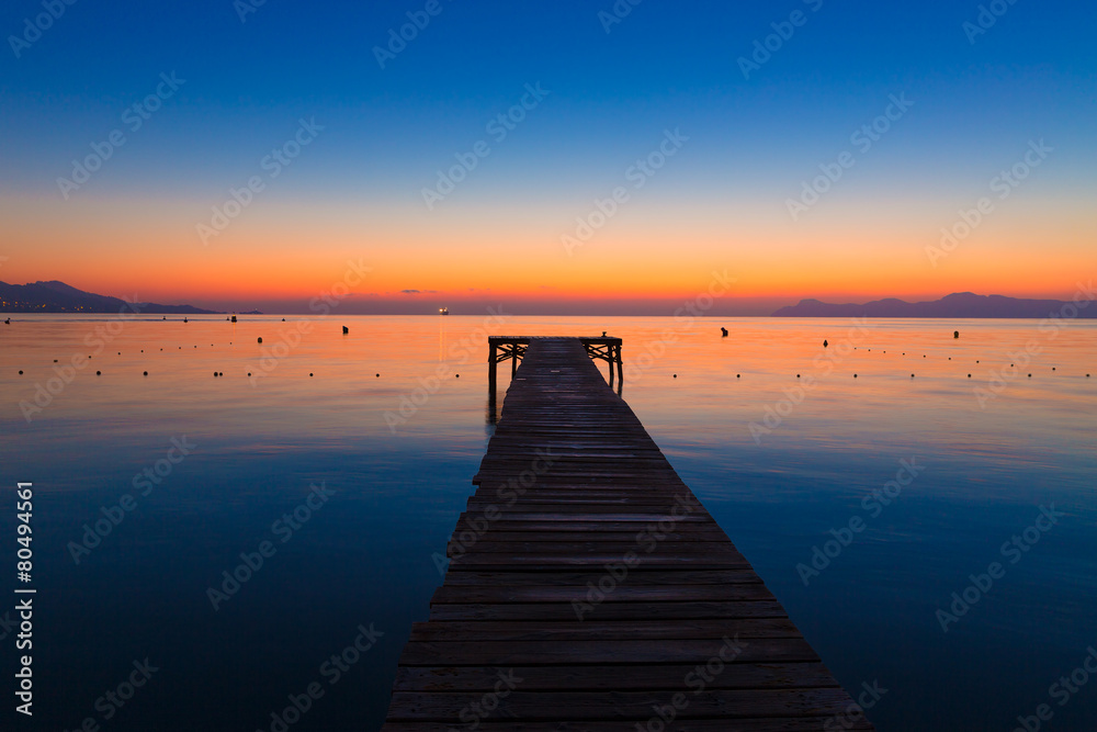 Obraz premium Majorca Muro beach sunrise Alcudia Bay Mallorca