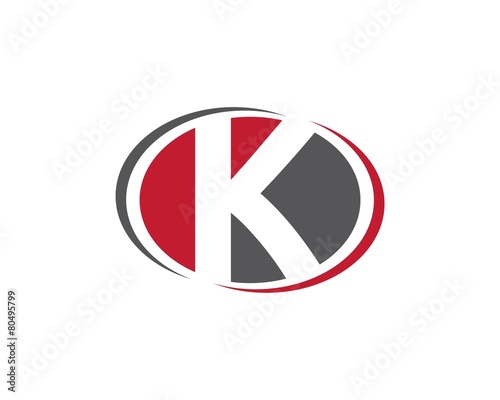K oval letter logo template