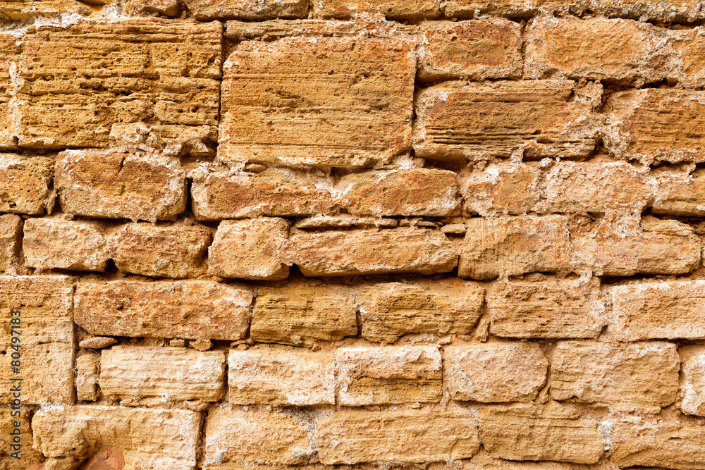 Alcudia Old Town masonry wall texture Mallorca