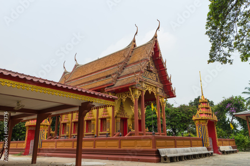 Temple with sky background at Wat Mai Pak Bang