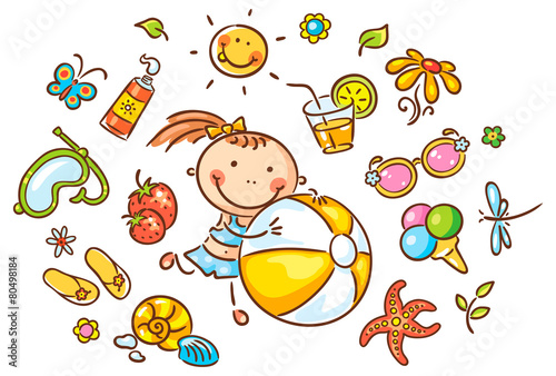 Little Girl with Summer Things