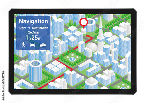 Car navigation system illustration