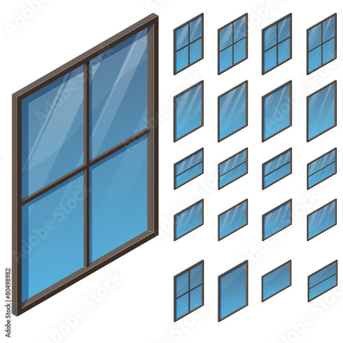 windows in isometric view