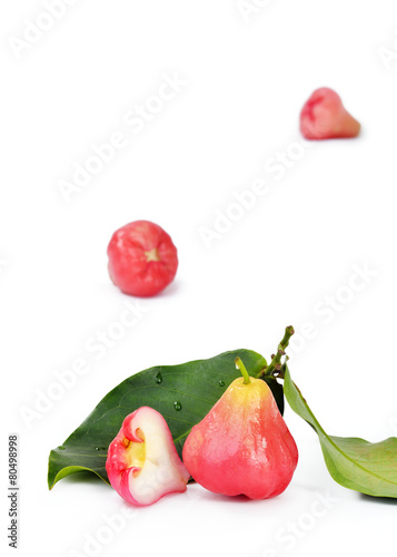 Bell-fruits on white isolated background, three full and one hal photo
