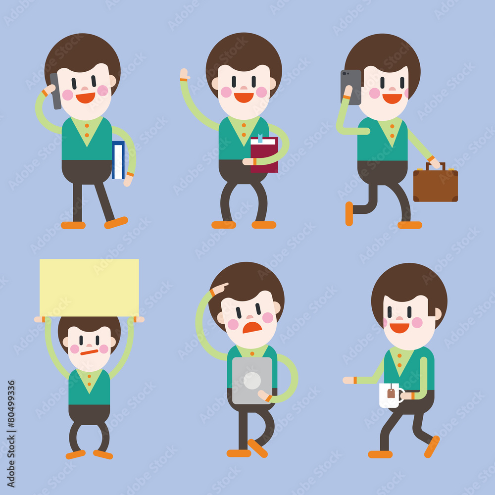 Character illustration design. Businessman set cartoon Character illustration design. Businessman set cartoon