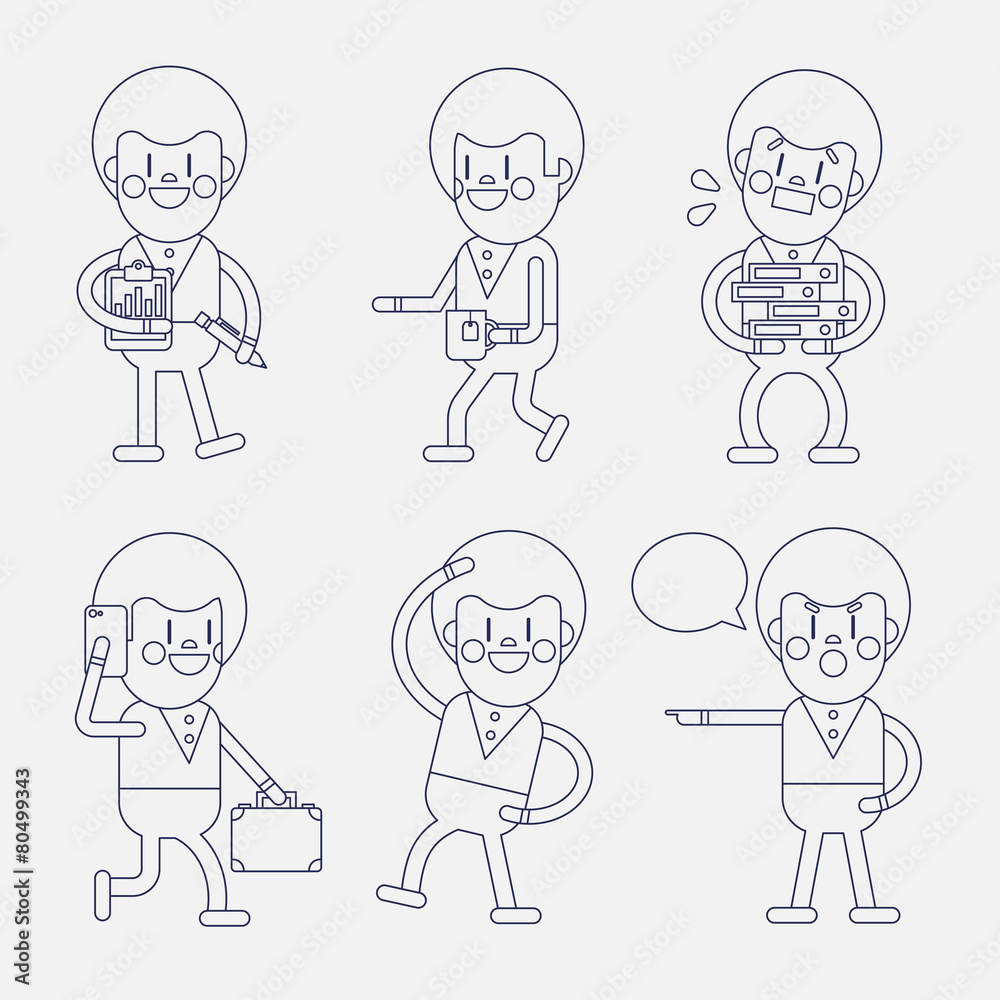 Character illustration design. Businessman set cartoon Character illustration design. Businessman set cartoon
