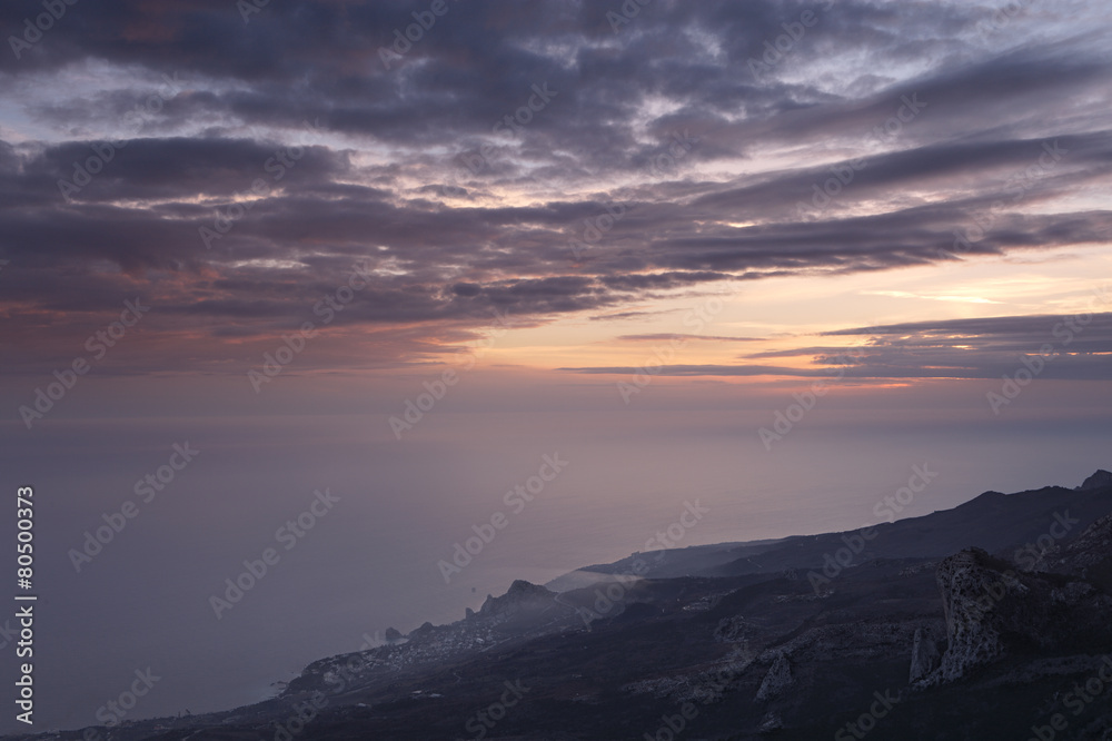Black sea south coast at sunset