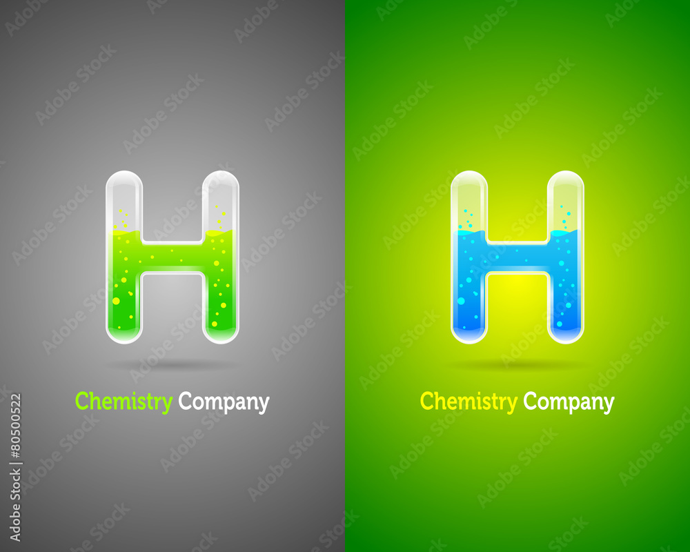 Letter H.Test tubes alphabet colorful font style. Letter H.Test tubes alphabet colorful font style.