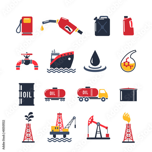 Petroleum Industry Icon Set