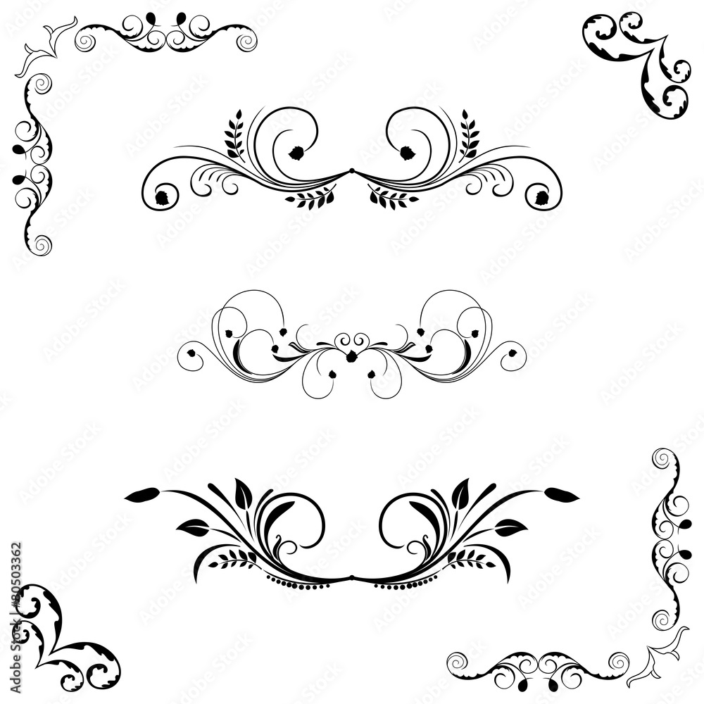 Set of floral frame Set of floral frame
