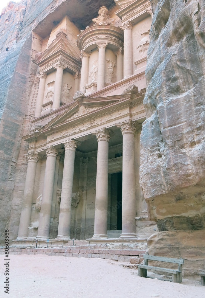 Treasury at Petra in Jordan in the Middle East