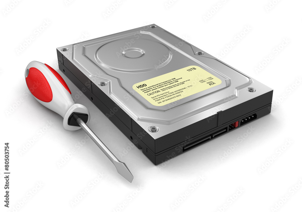 Fototapeta premium Hard Drive and Screwdriver