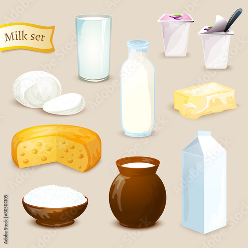 Milk Products Set