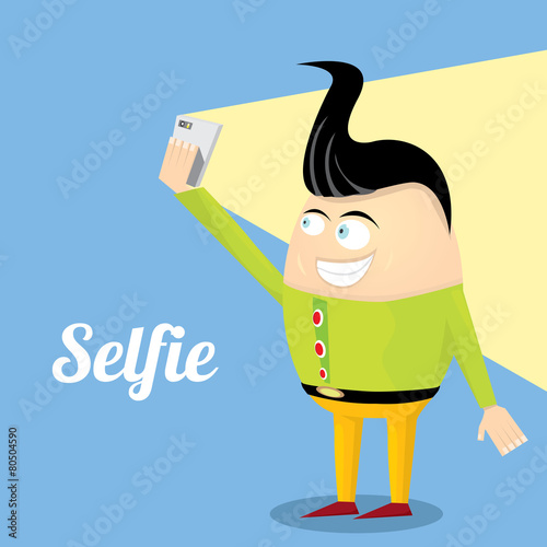 Taking Selfie Photo on Smart Phone concept