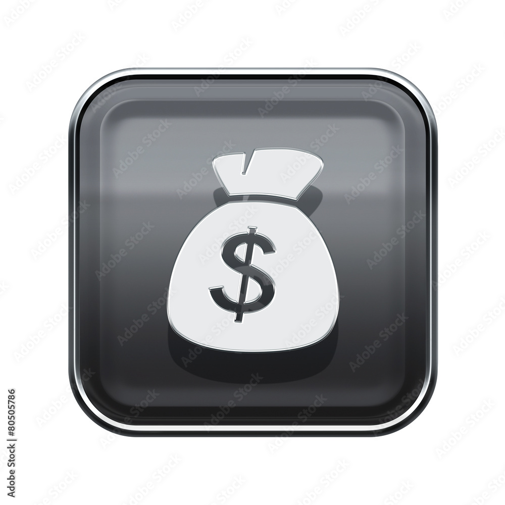 dollar icon glossy grey, isolated on white background dollar icon glossy grey, isolated on white background