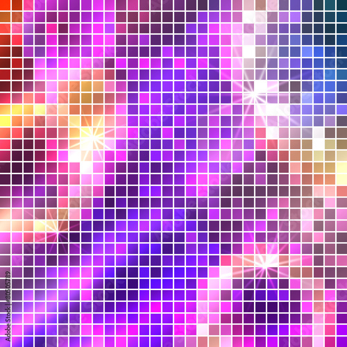bright sparkling mosaic squares disco pop