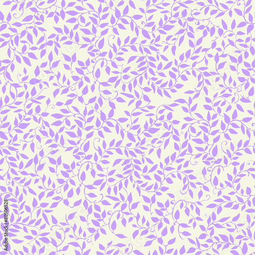 seamless pattern lilac tracery garden. Twisted petals. leaf