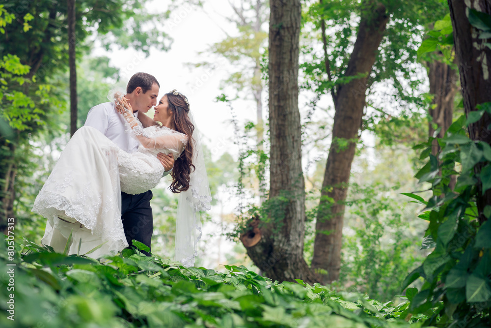 Newlywed couple in love