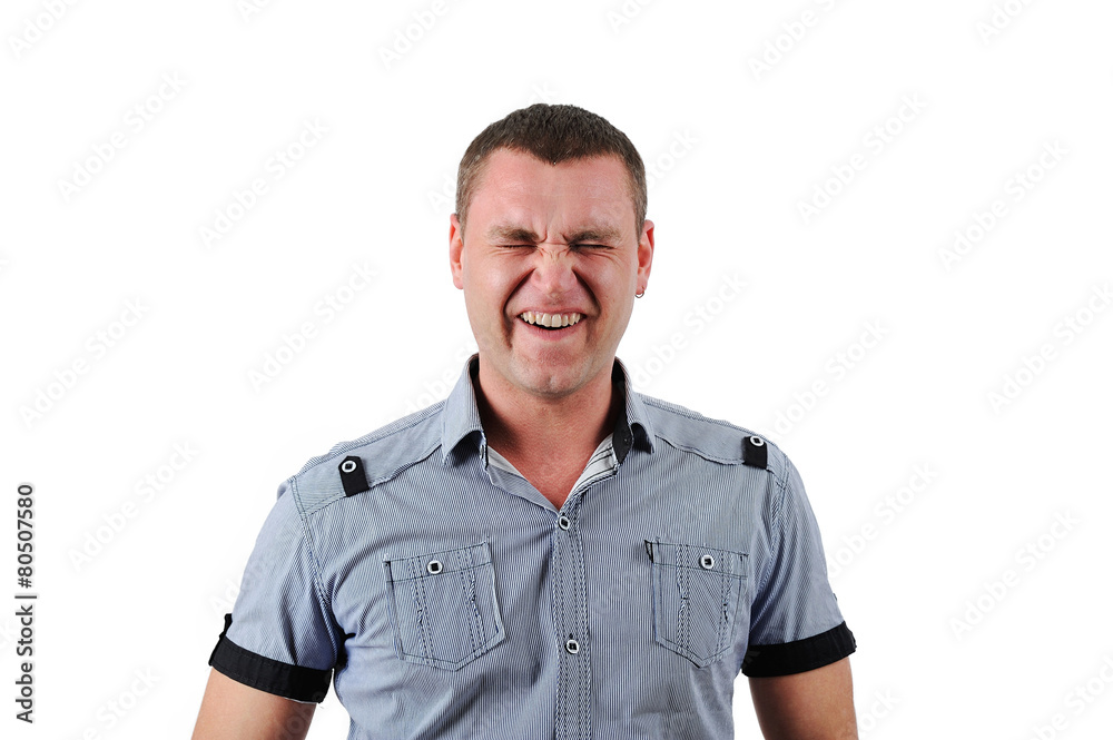 Emotions and gestures of men in the studio isolated on white Emotions and gestures of men in the studio isolated on white