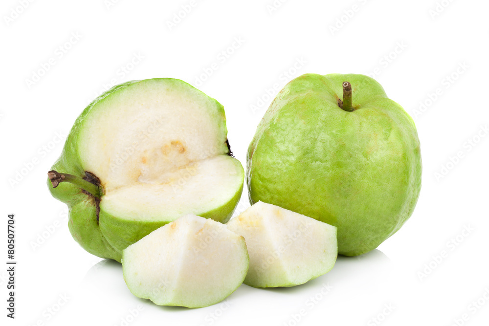 guava fruit on white background