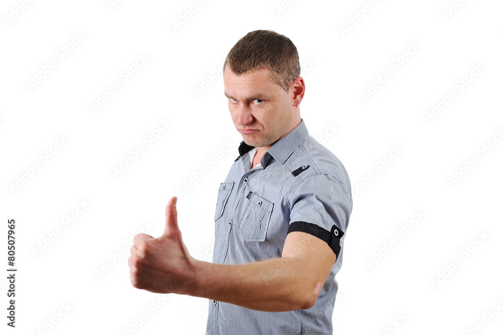 Emotions and gestures of men in the studio isolated on white Emotions and gestures of men in the studio isolated on white