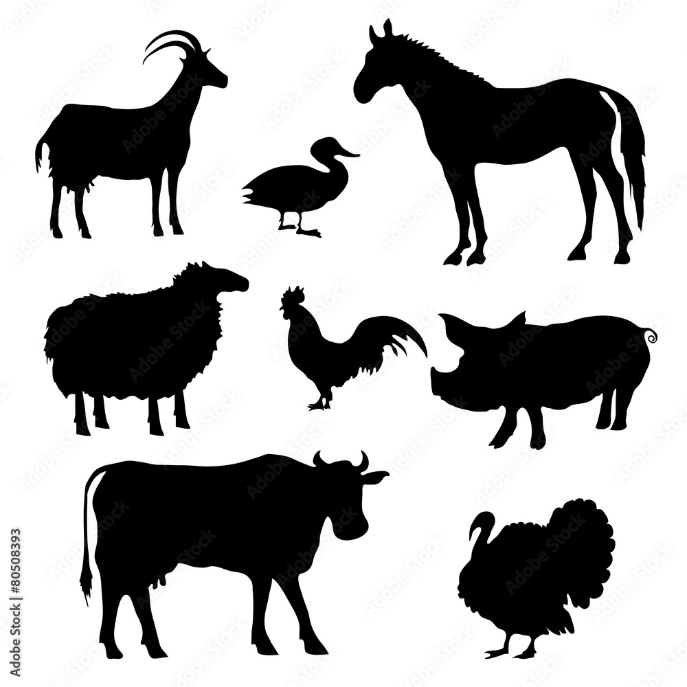 Farm Animals Silhouettes Farm Animals Silhouettes