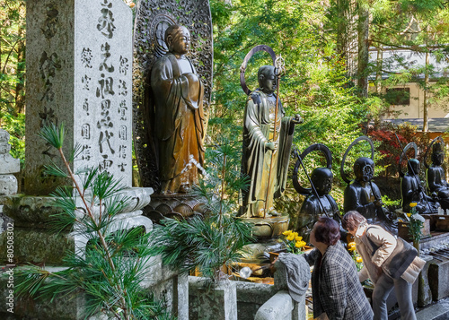 Buddha Statues at Mt. Koya in Wakayama, Japan photo