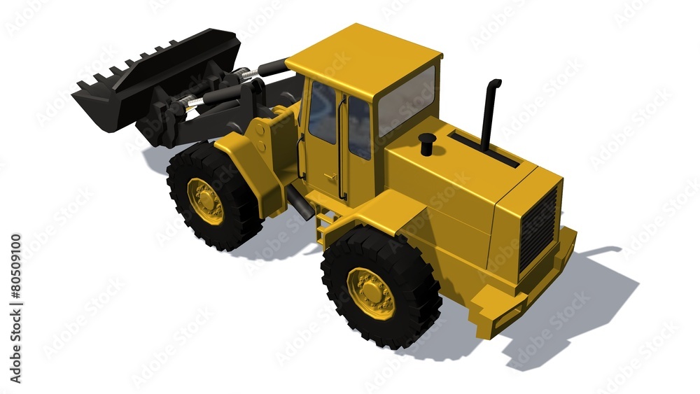 Wheel loader bulldozer isolated on white background Wheel loader bulldozer isolated on white background