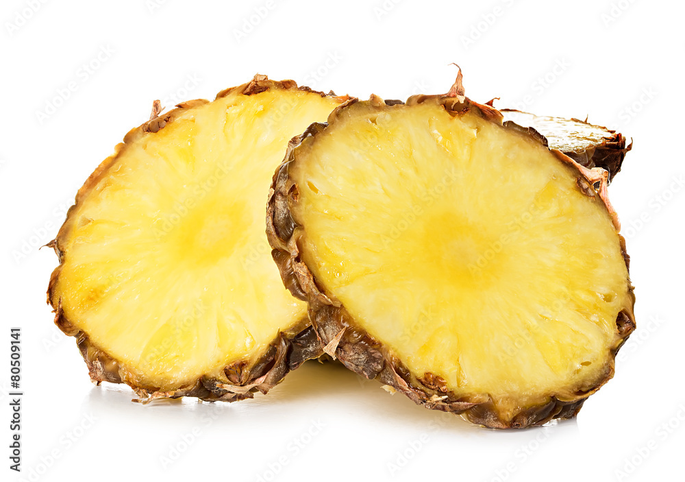 pineapple slices isolated on white background pineapple slices isolated on white background