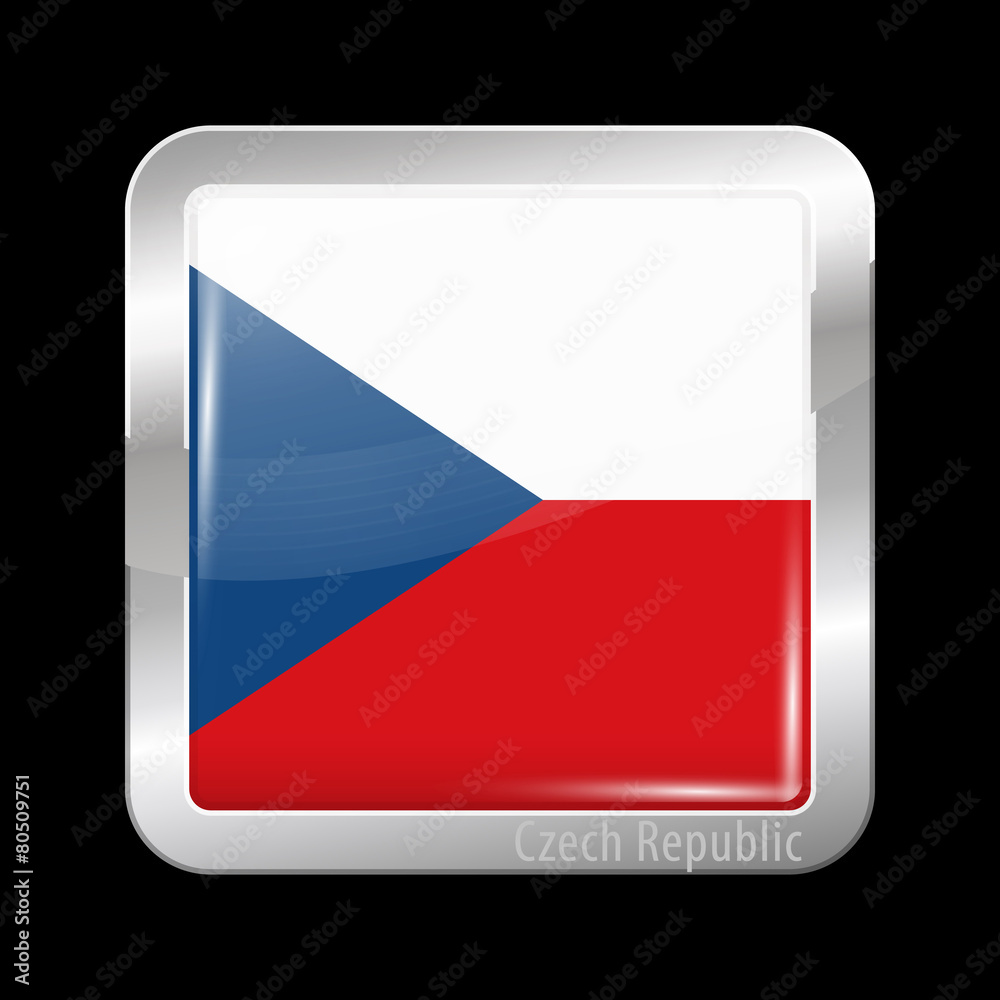 Flag of Czech Republic. Metal Icons Flag of Czech Republic. Metal Icons