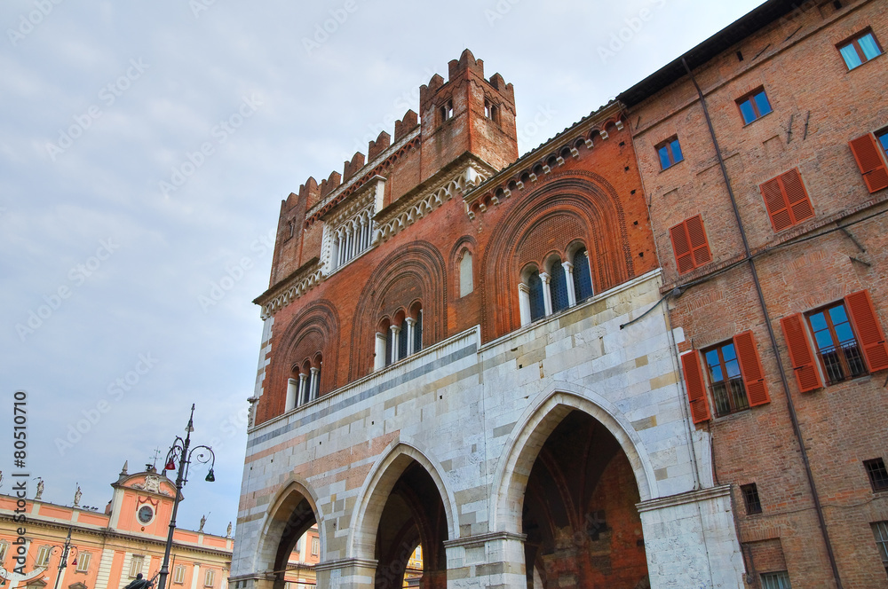 Gothic Palace. Piacenza. Emilia-Romagna. Italy.