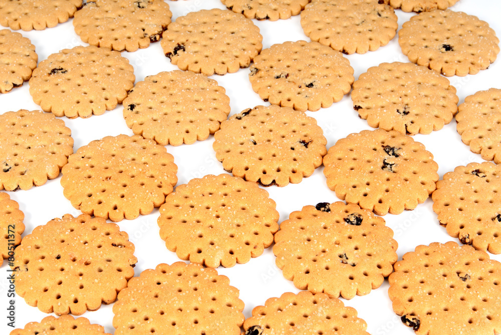 Biscuits on white background