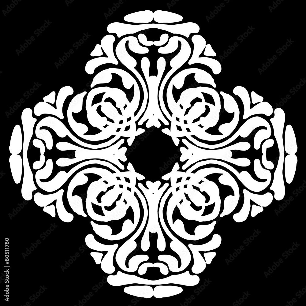 Fototapeta premium ornament, stencil round pattern, cut out design, decor element
