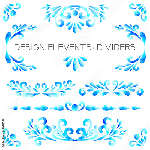 Blue dividers set.