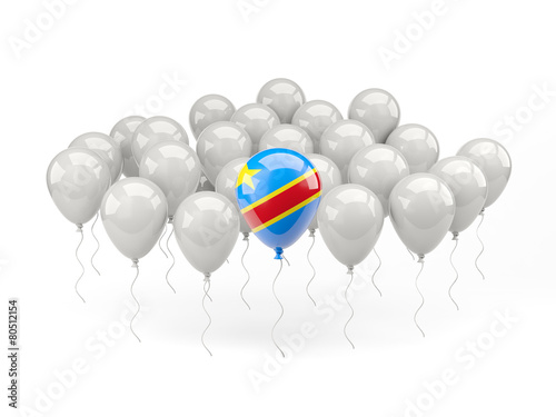 Air balloons with flag of democratic republic of the congo