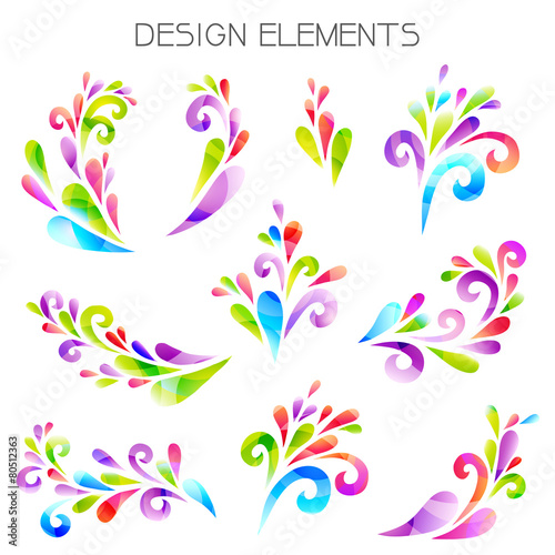 Colored design elements.