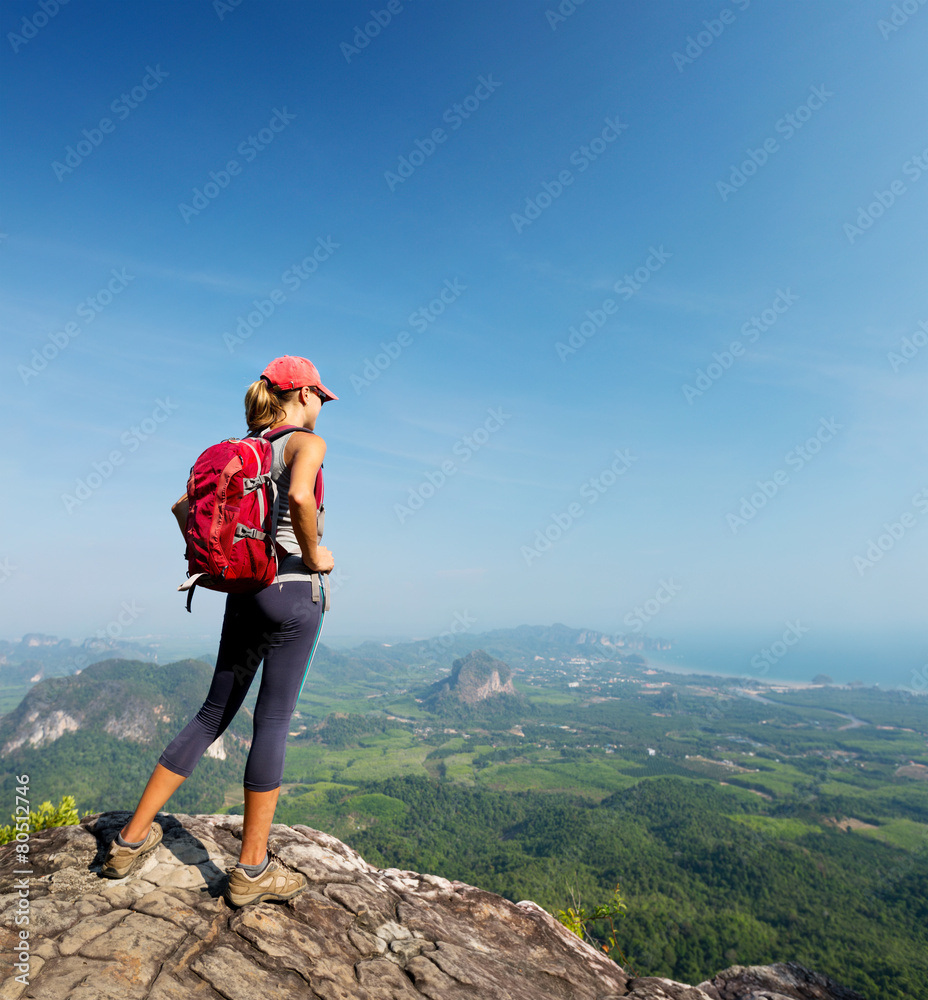 Hiker on the cliff