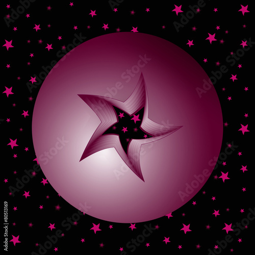 star cutted in sphere which maded from multilayered paper