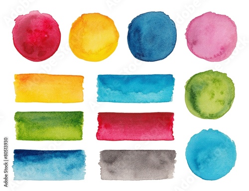 Set of colorful watercolor palettes