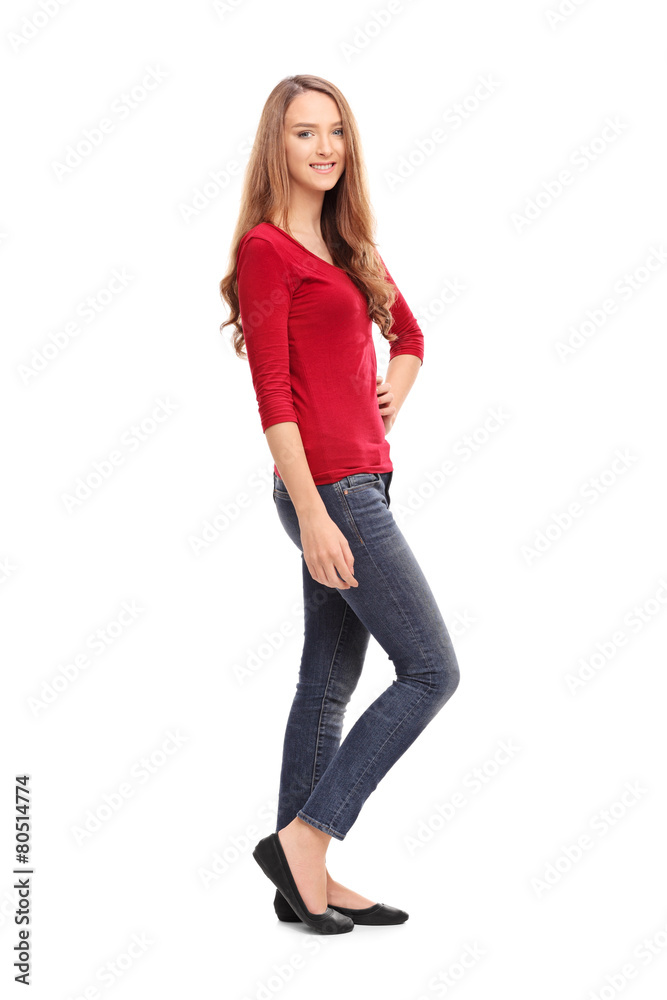 Young brunette woman posing in casual clothes Young brunette woman posing in casual clothes