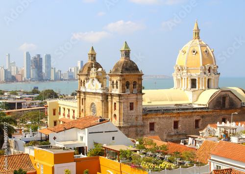 Church of St Peter Claver and bocagrande in Cartagena photo