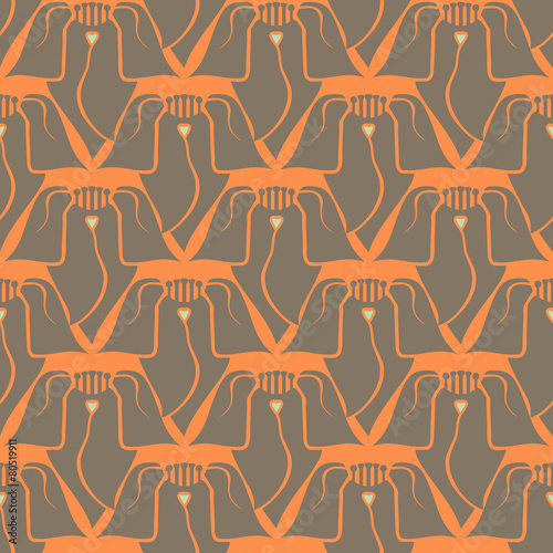 Pattern with flowers in the Art Nouveau style