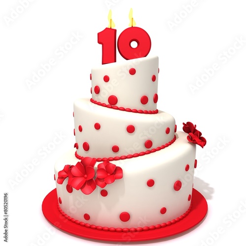 Birthday cake with number ten