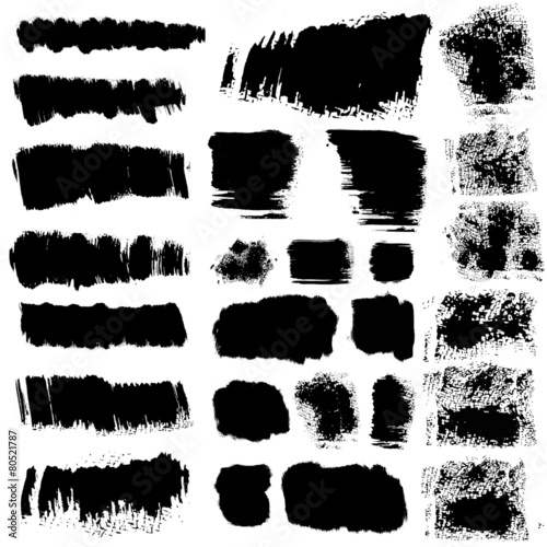 vector ink brush stains set