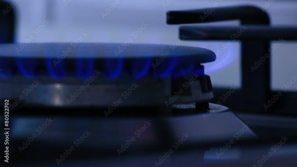 Natural gas inflammation in stove burner, methane in the kitchen