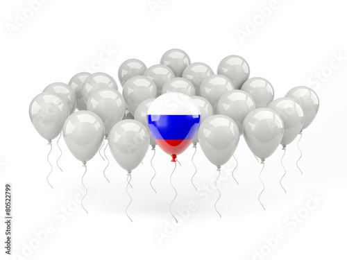 Air balloons with flag of russia