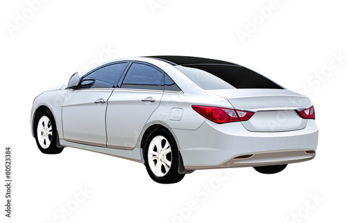 White car isolated on the white background