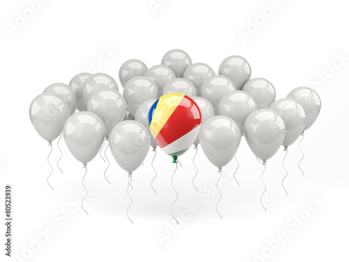 Air balloons with flag of seychelles